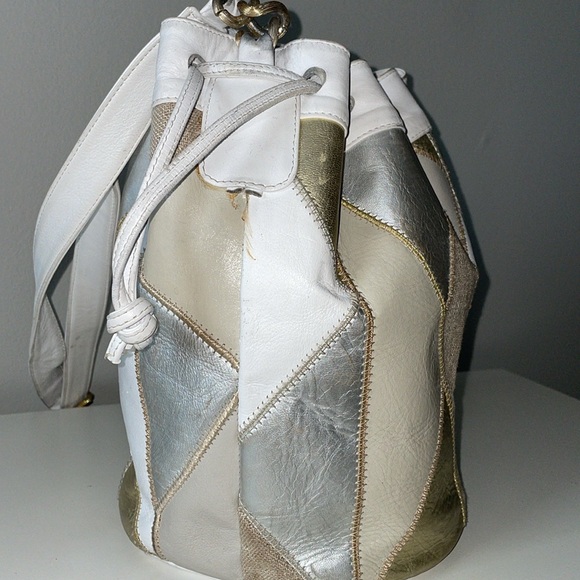 Brizzolari Leather Bucket Mixed Media Bag - Picture 2 of 8